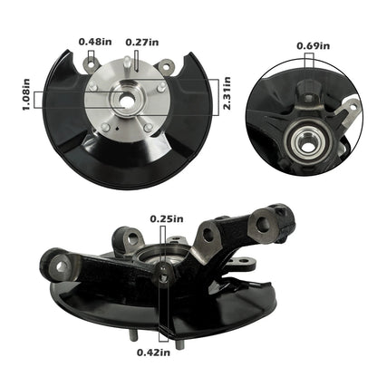 Front Steering Knuckle & Wheel Hub Bearing Assembly for Honda Civic (2006–2011) 698450