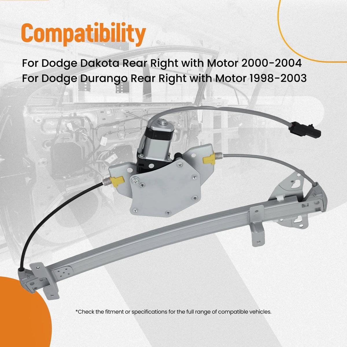 1PC Rear Right Electric Window Regulator for Dodge Durango Dakota (1998–2003)