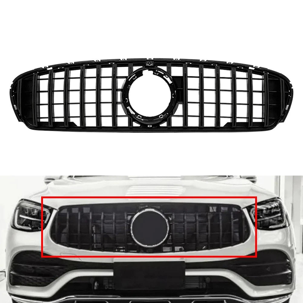 GTR Style Front Bumper Grille for Benz GLC Class W253 X253 (2020–2022) Black