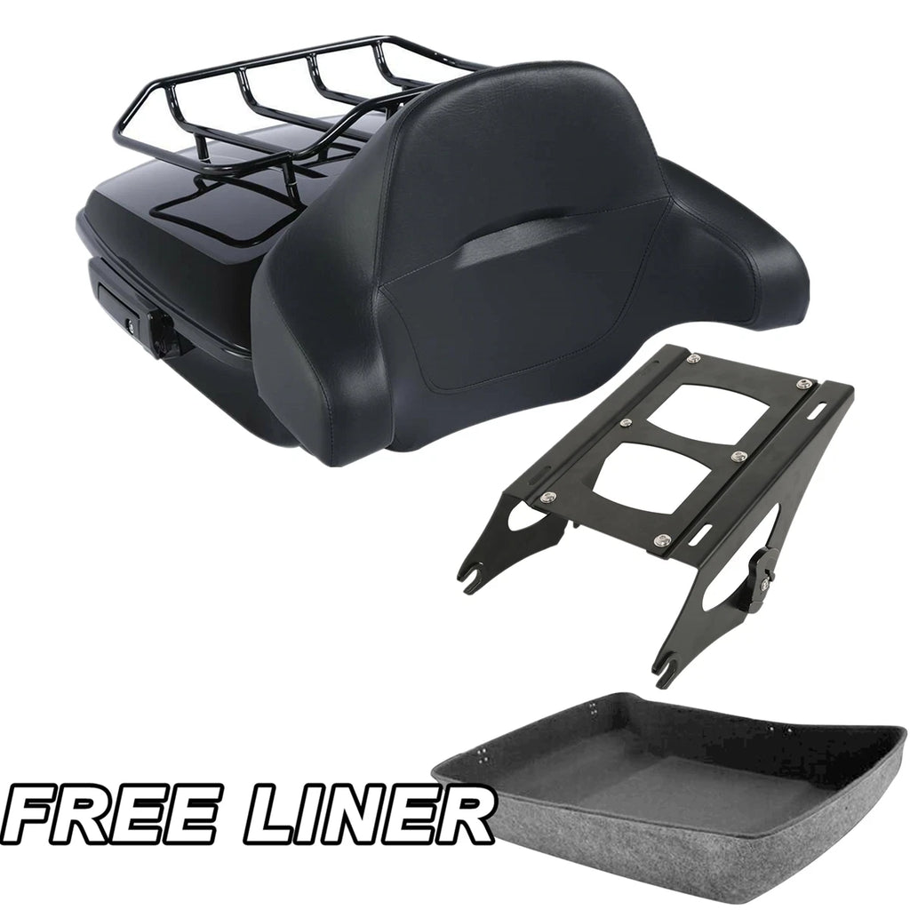 Chopped Trunk Backrest Pad Mount Rack for Harley Road Glide (2014–2026)