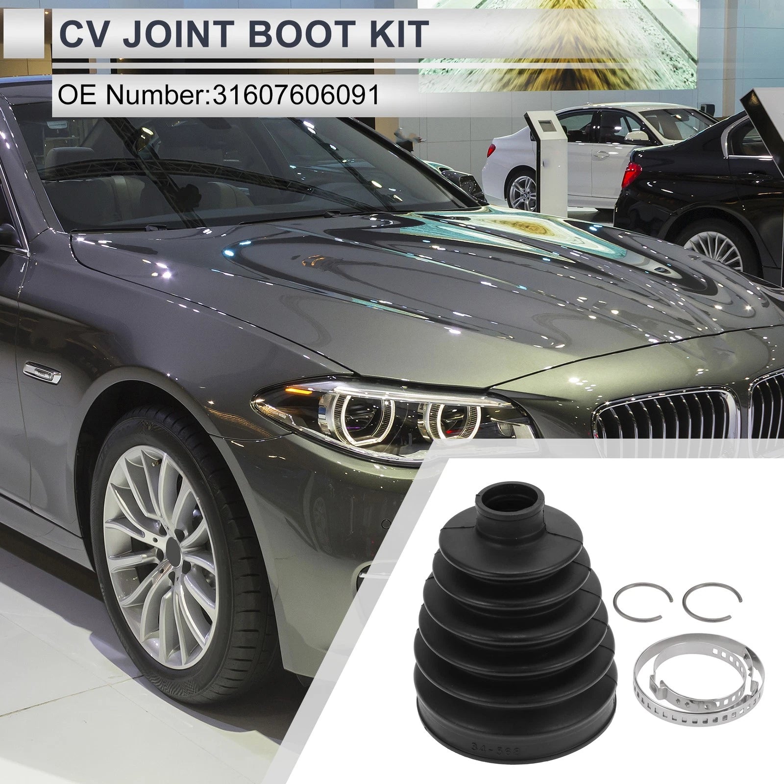 Outer CV Joint Boot Kit with Clamps for BMW 528i (2011–2016)