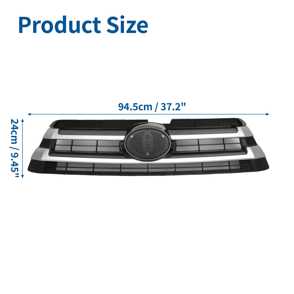 Front Upper Hood Bumper Grille for Toyota Highlander (2017–2019) Black