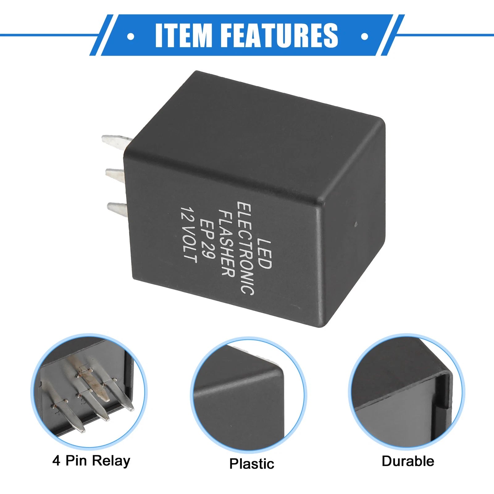 LED Flasher Relay for Universal Vehicles (4 Pin EP29)