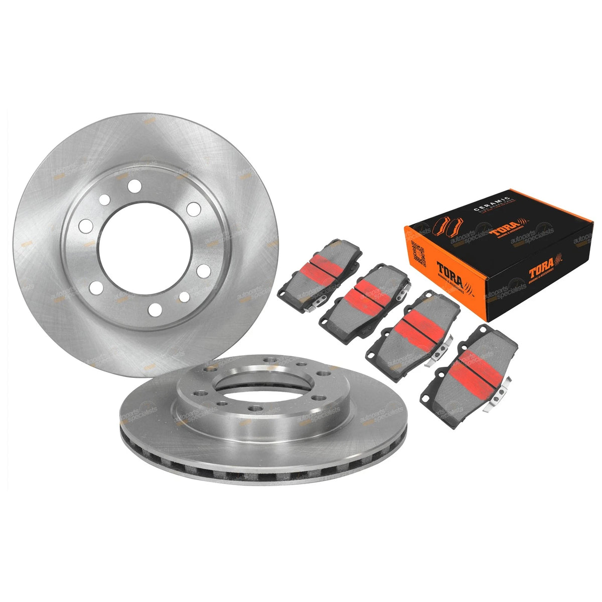 2 Front Disc Rotors + Brake Pads for Hilux (1988–1997) LN106 RN105 YN106