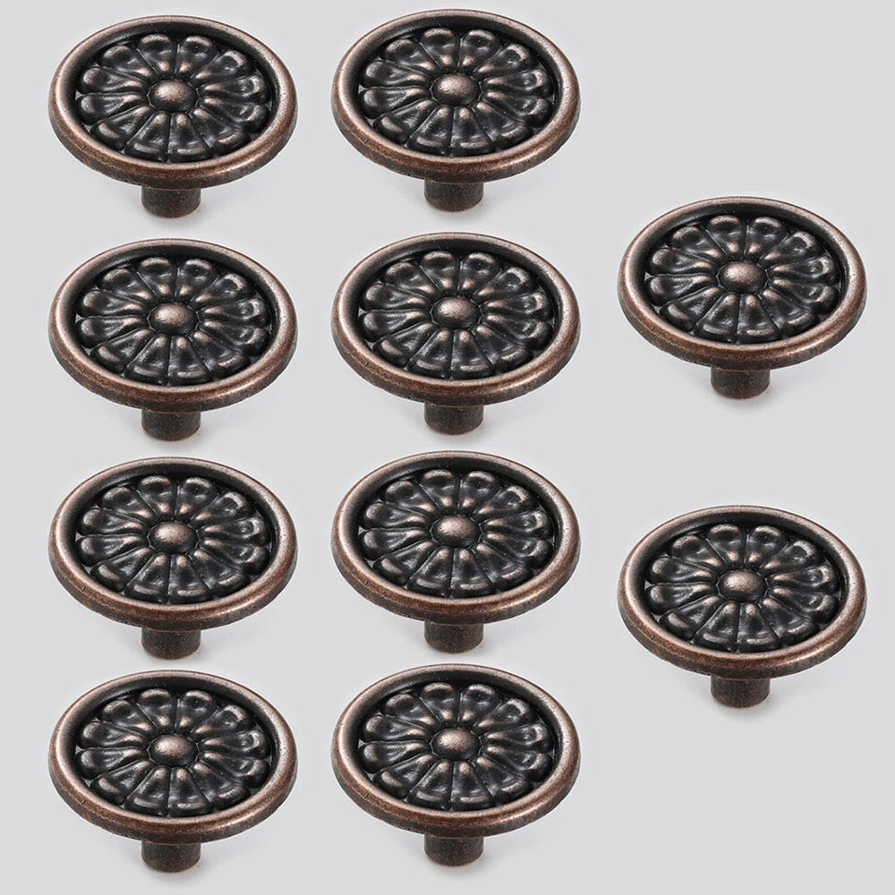 10Pcs Vintage Door Pull Handle Cupboard Cabinet Drawer Knob Hardware Zinc Alloy