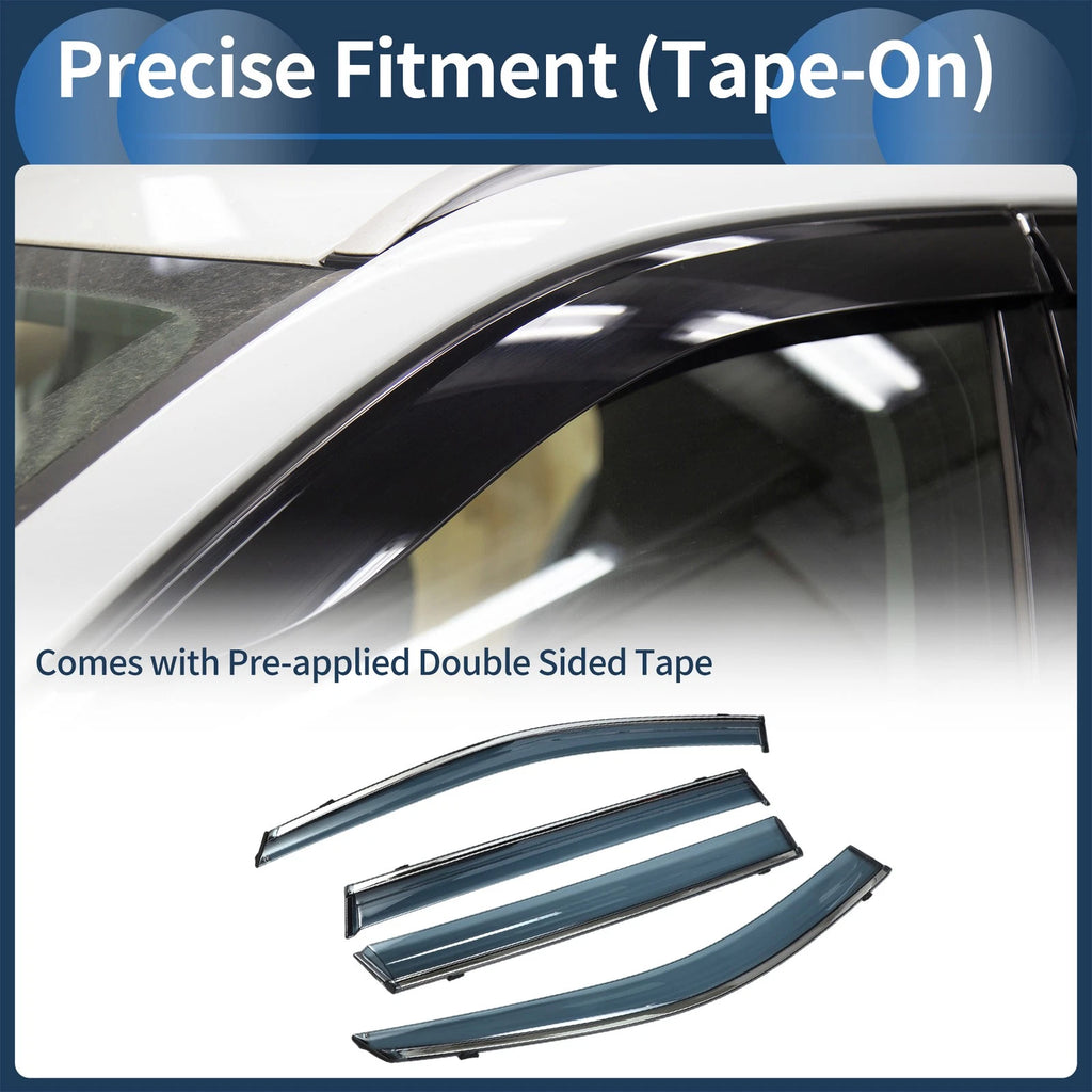 Window Deflectors Side Vent Visors Black for Subaru Outback (2010–2014)