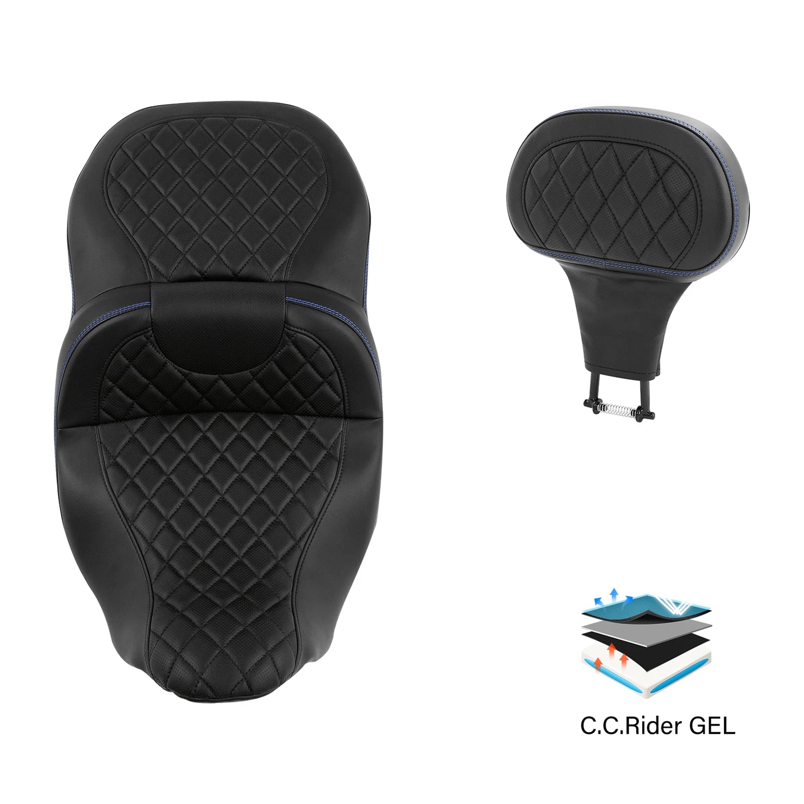 Gel Seat Backrest Pad for Harley Touring (2009–2023)