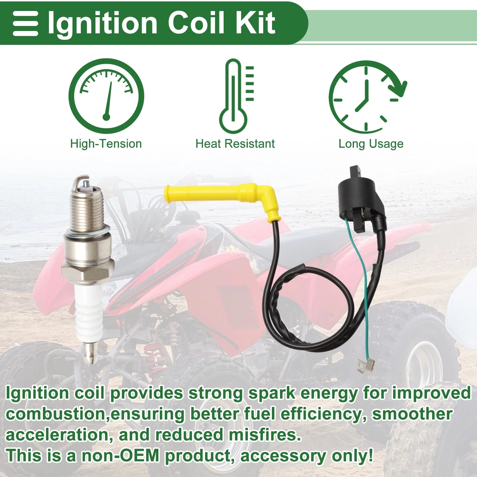Ignition Coil Replacement for Honda Rincon 650 TRX650FA 4x4 (2003–2005)