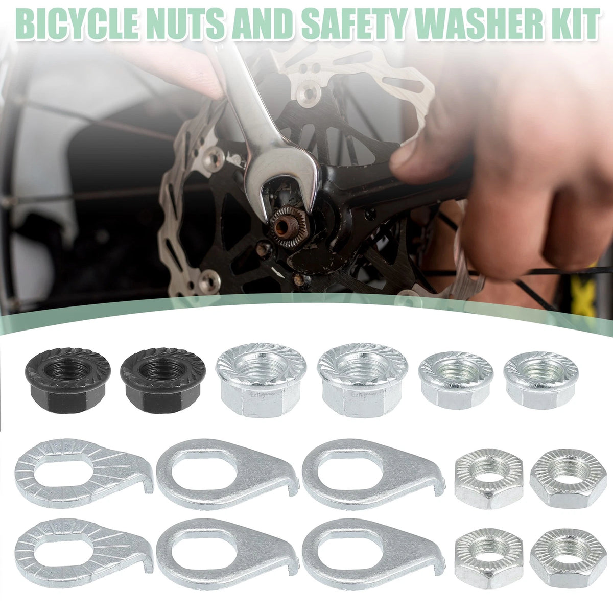 Wheel Axle Nut Safety Washer Kit Set for Mountain Bike (1990–2020)