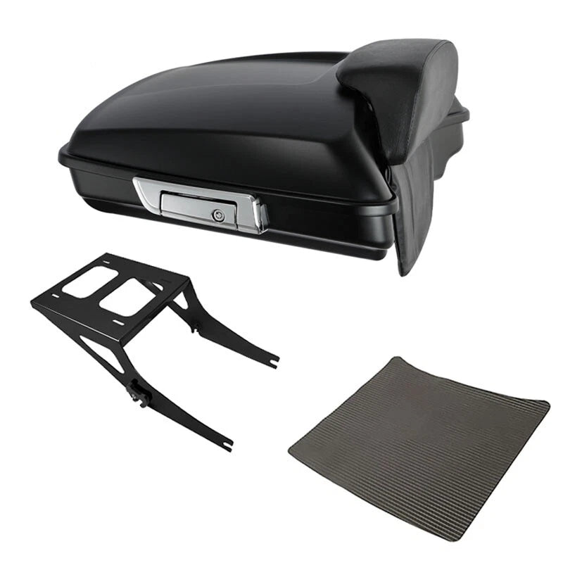 Matte Black Razor Trunk Backrest Mount for Harley Fatboy (2008–2017)
