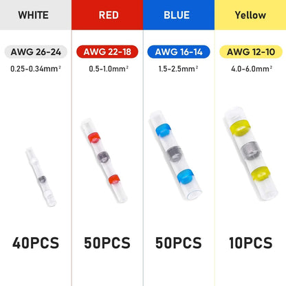 420pcs Waterproof Heat Shrink Wire Connectors Butt Terminals