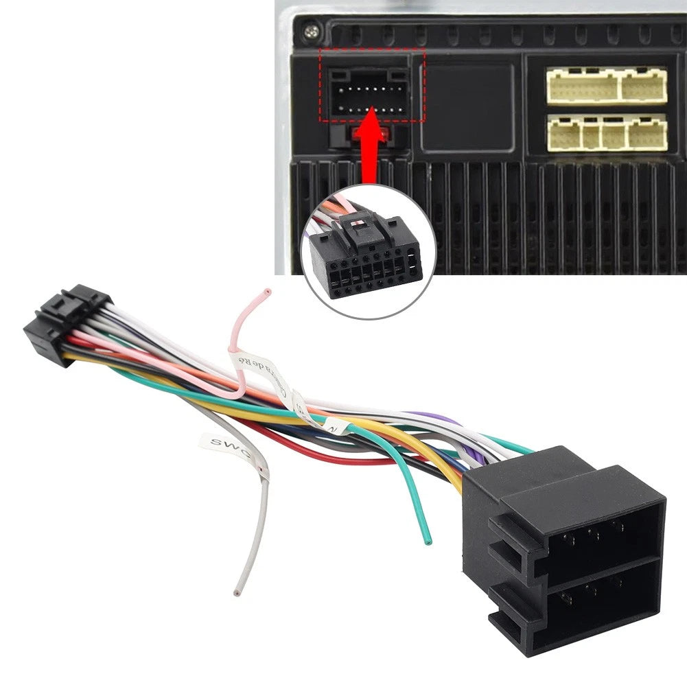 16Pin ISO Wiring Harness Connector Adapter Fit Android Car Stereo Power Cable mo