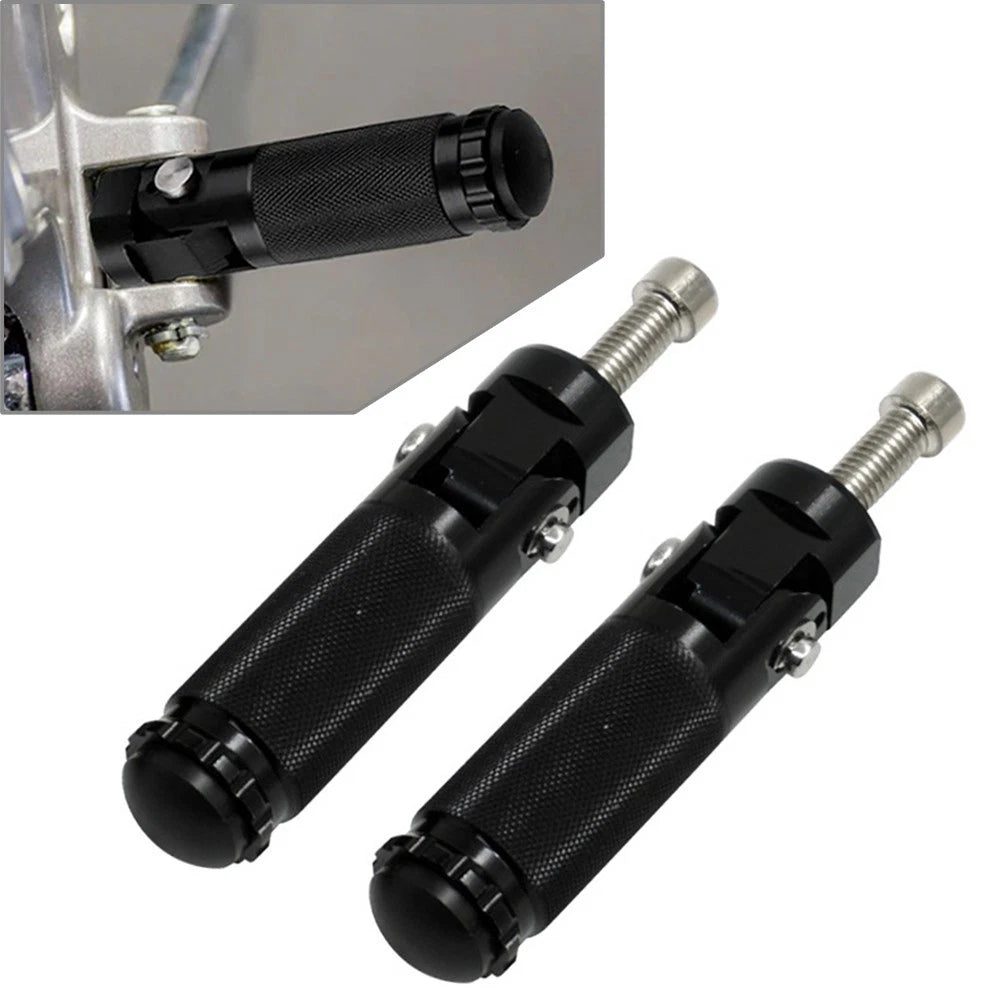 Black CNC Folding Foot Pegs for Universal Motorcycle (All Years)