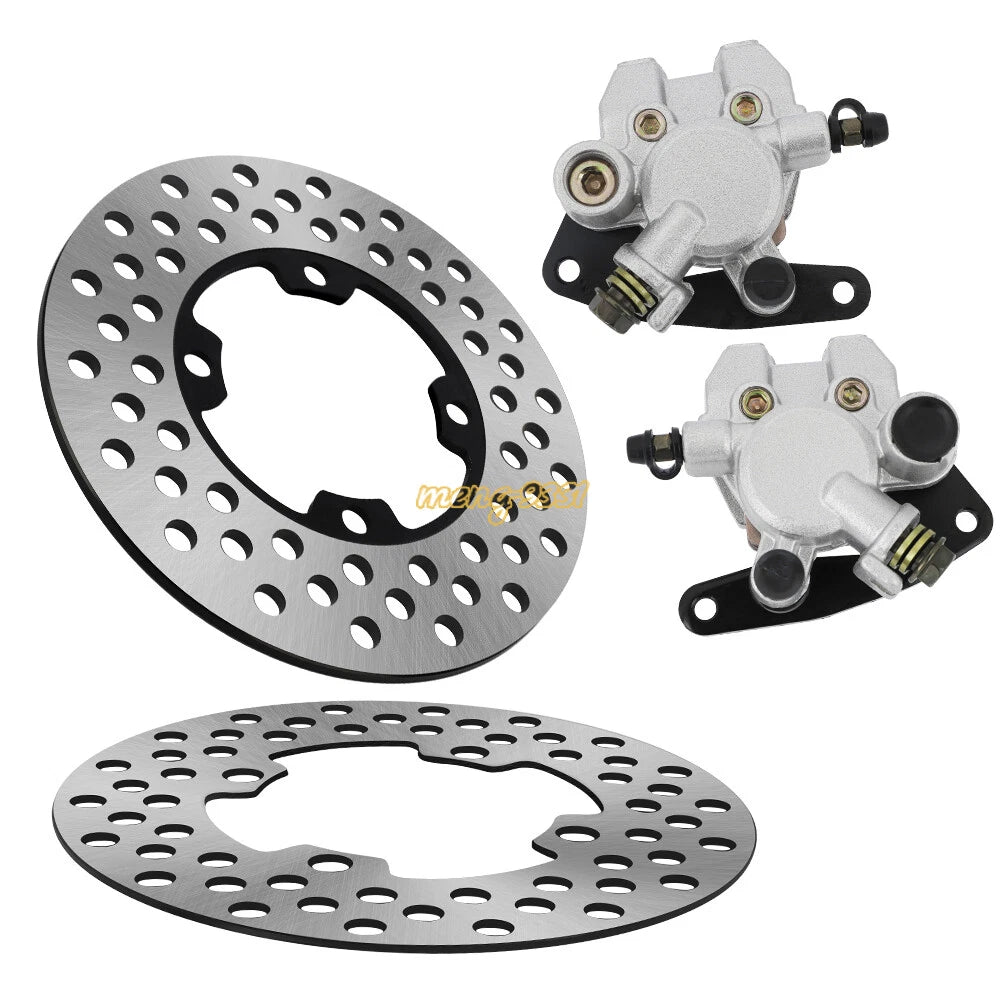 Front Brake Calipers w/Pads & Disc Rotors for Yamaha Kodiak 400 (2003–2006)