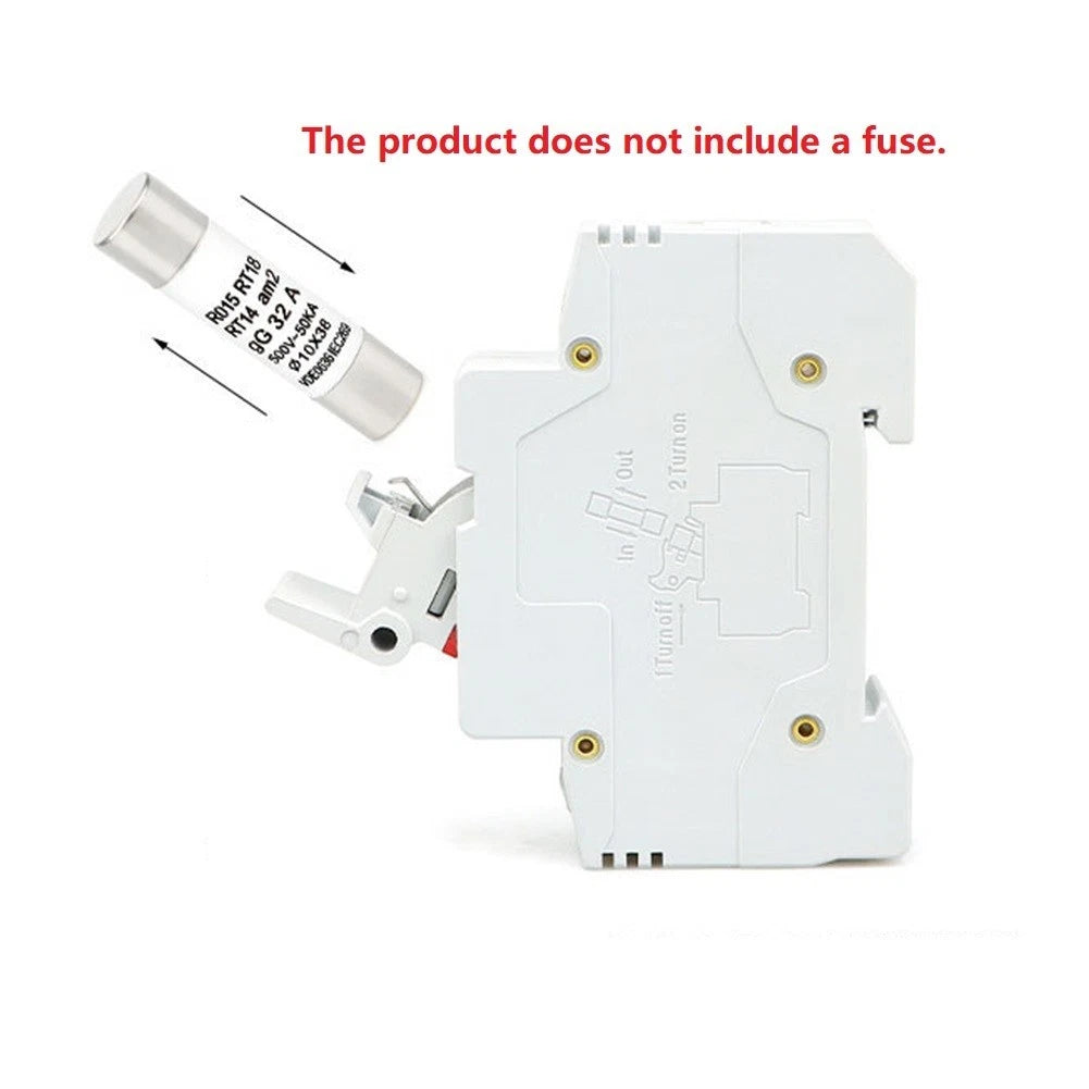 Fuse Holder 1P 63A 500V DIN Rail Flame Retardant Shell