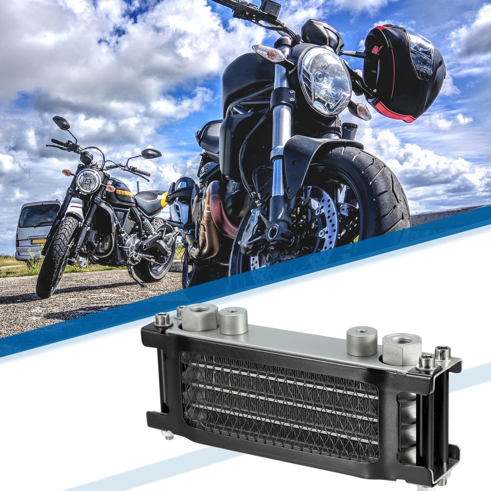 Engine Oil Cooler Radiator Interface for M12 Black Mini Monkey Bike (50-160cc)