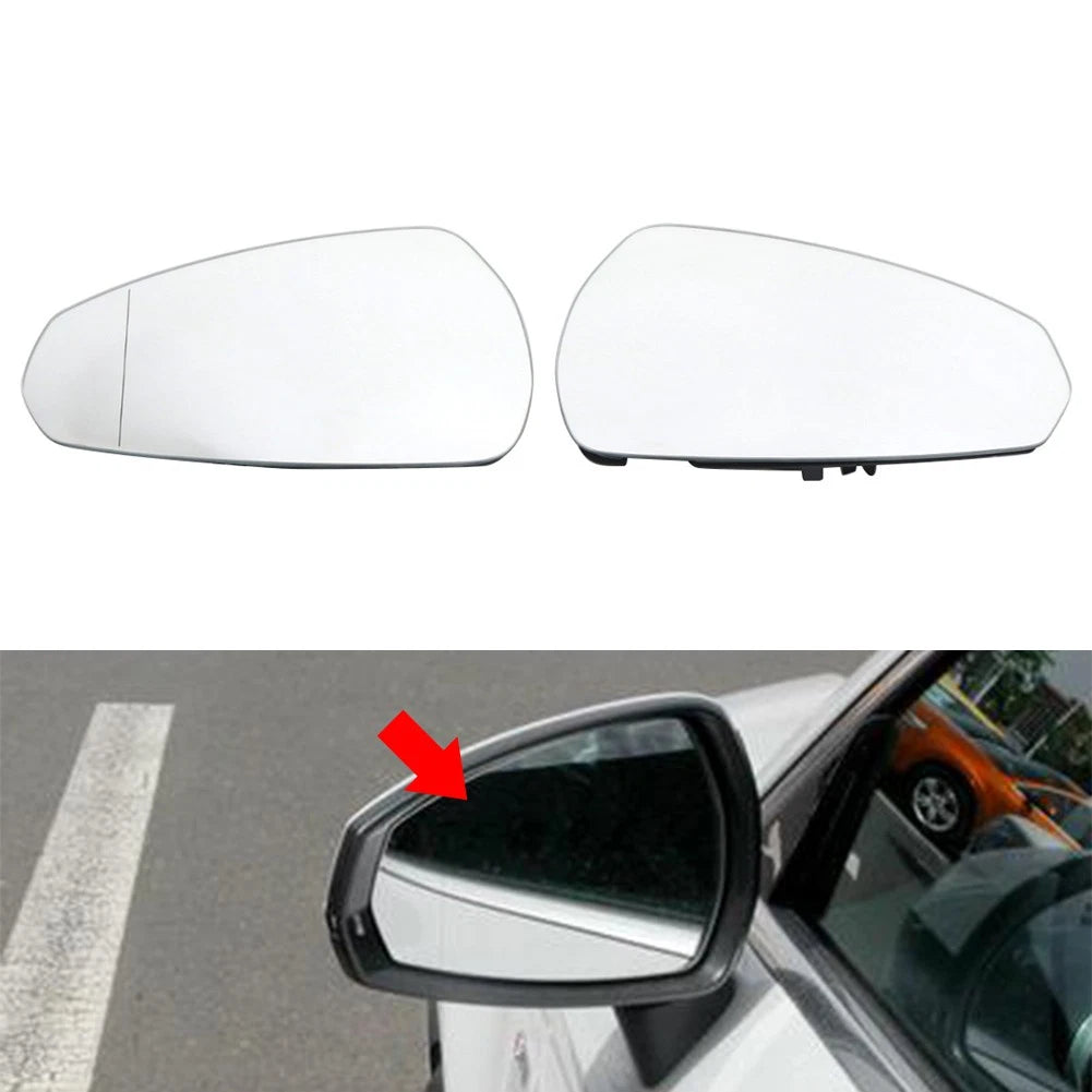 Pair Front Outside Mirror Glass for Audi A3 (2014–2020)