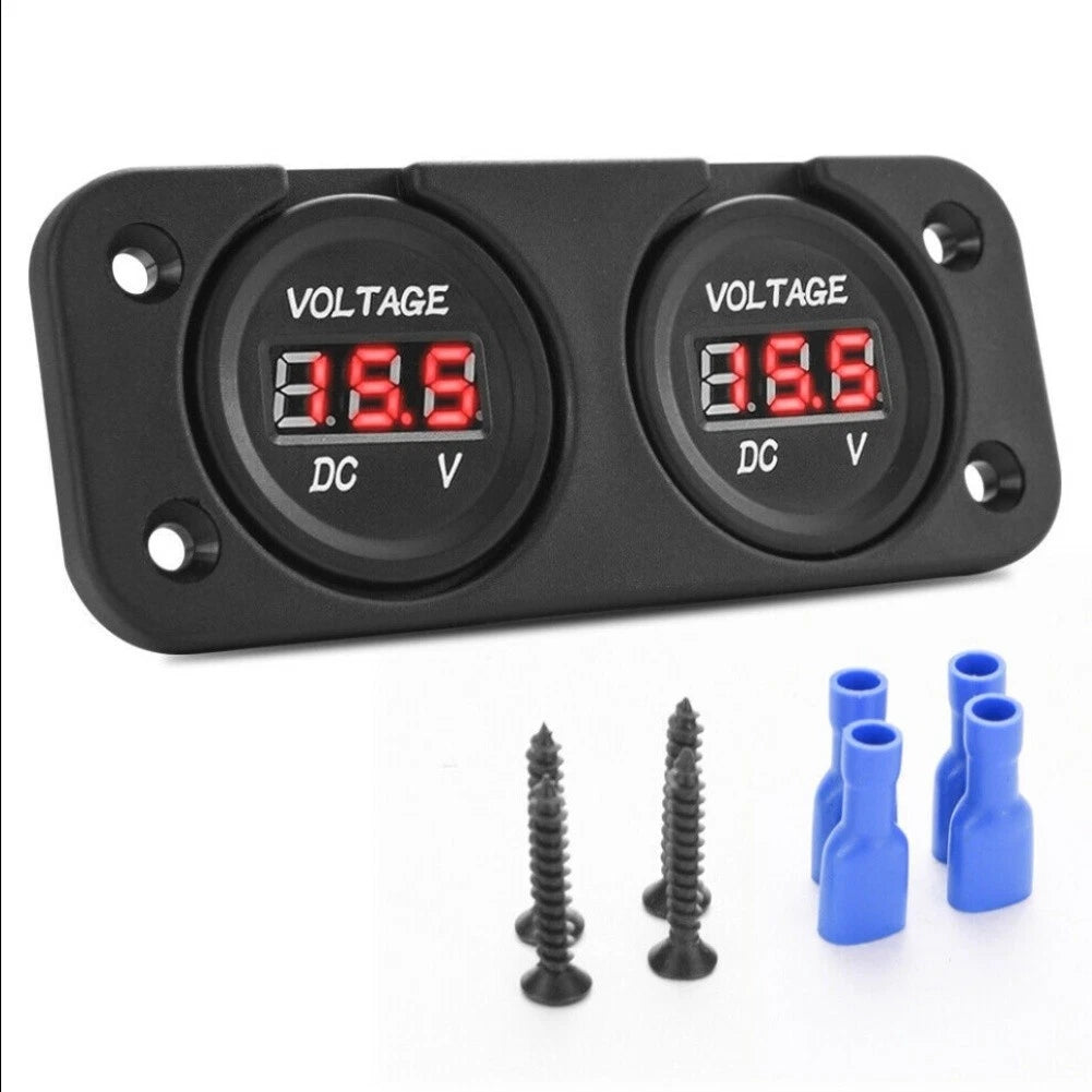 Dual Battery LED Digital Voltmeter for Marine and Boat (Universal)
