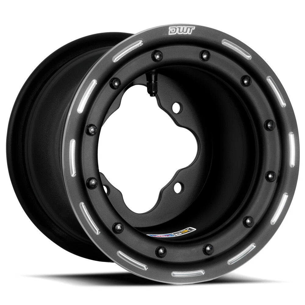 Set of 2 DWT G3 Rear Black Beadlock Wheels 10x8 4/110 for TRX 450R 400EX (2004–2007)