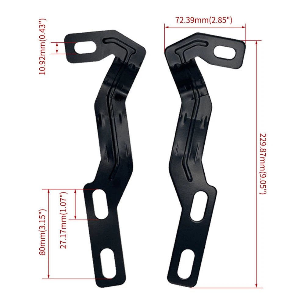 Pair Engine Hood Hinge Ditch Light Mounting Brackets For Toyota Tacoma 16-21
