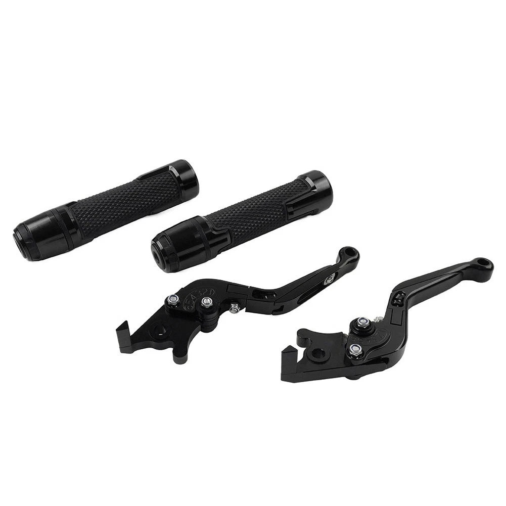CNC Black Extendable Brake Clutch Lever Handlebar Grip Set For Honda VFR1200/F