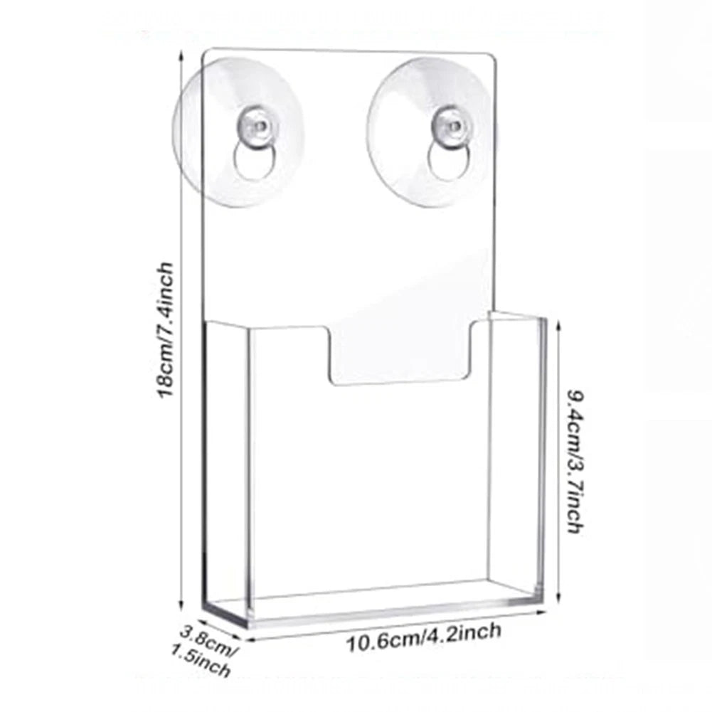 Wall Mounted Acrylic Holder with Suction Cups for Promotional Materials