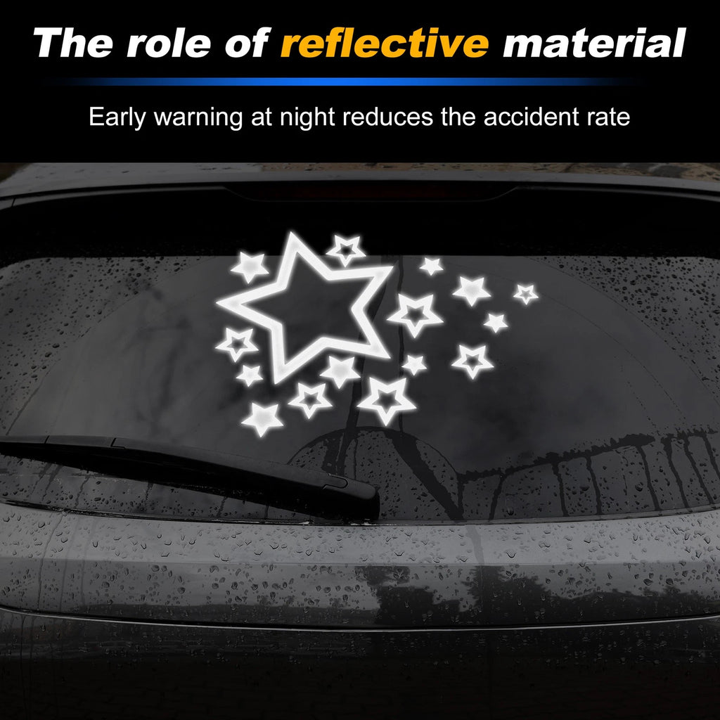 Reflective Bumper Decal for - Silver Tone Stars