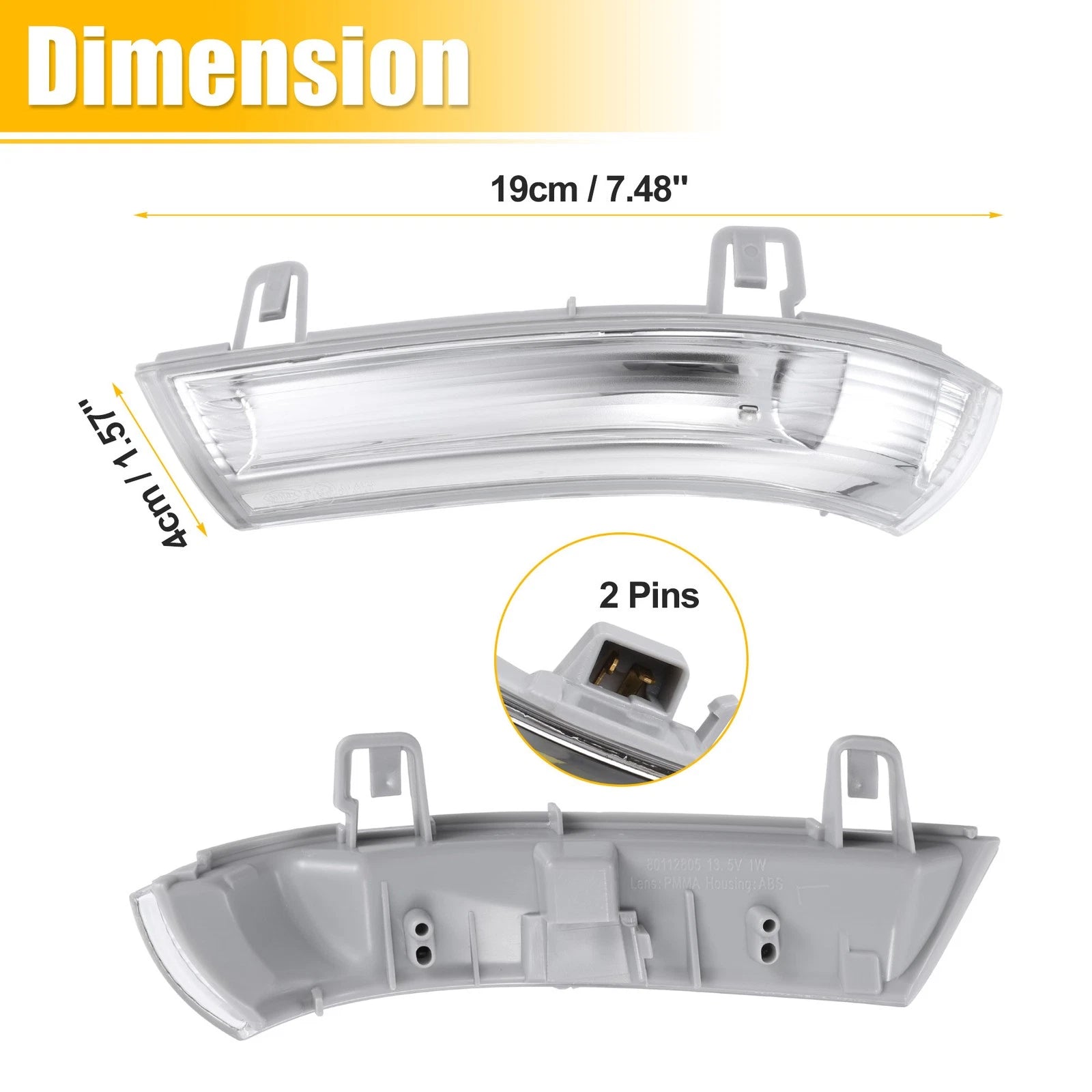 Pair LED Turn Signal Indicator Lights for Volkswagen Eos (2007–2016)