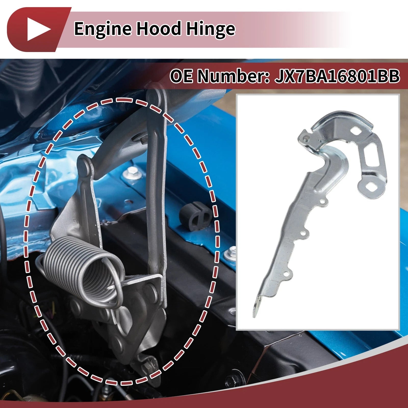 Hood Hinge for Ford Focus (2019–2023) Left Side, 1 pcs