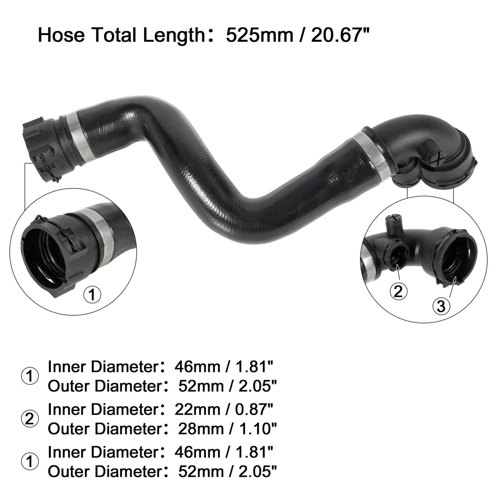 Coolant Water Hose from Expansion Tank Replacement for BMW X5 (2001–2006)