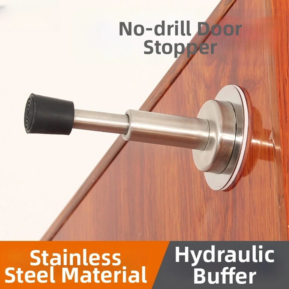 Stainless Steel Door Stopper with Hydraulic Buffer and Rubber End Cap