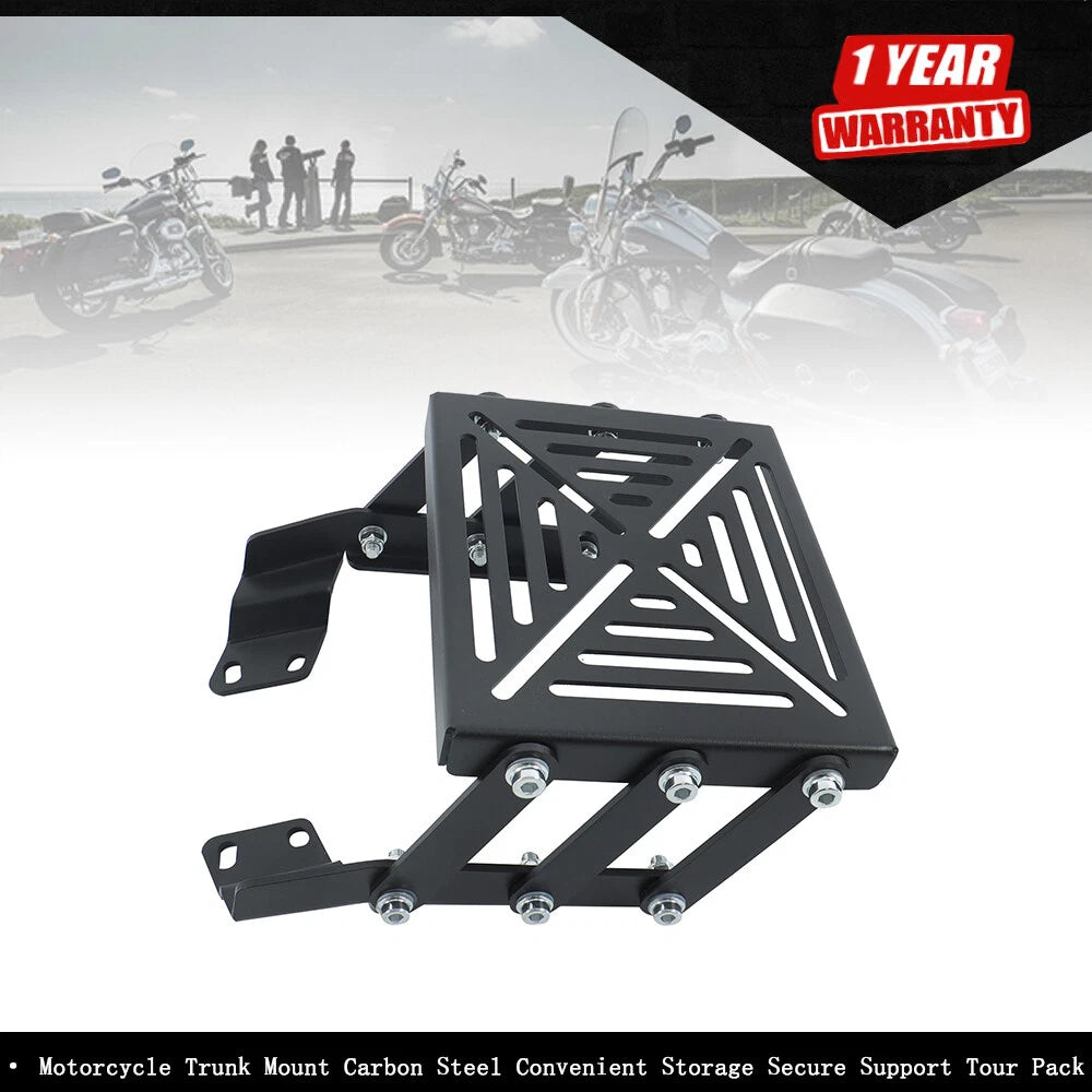 Motorcycle Trunk Mount for Touring Models (Carbon Steel)