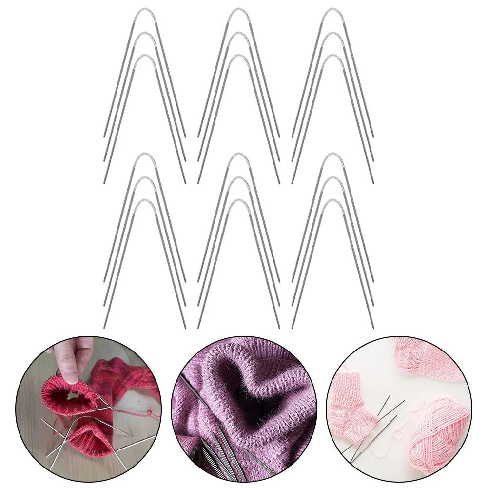 Stainless Steel Round Metal Loop Needles for Knitting (Crafting Tools)