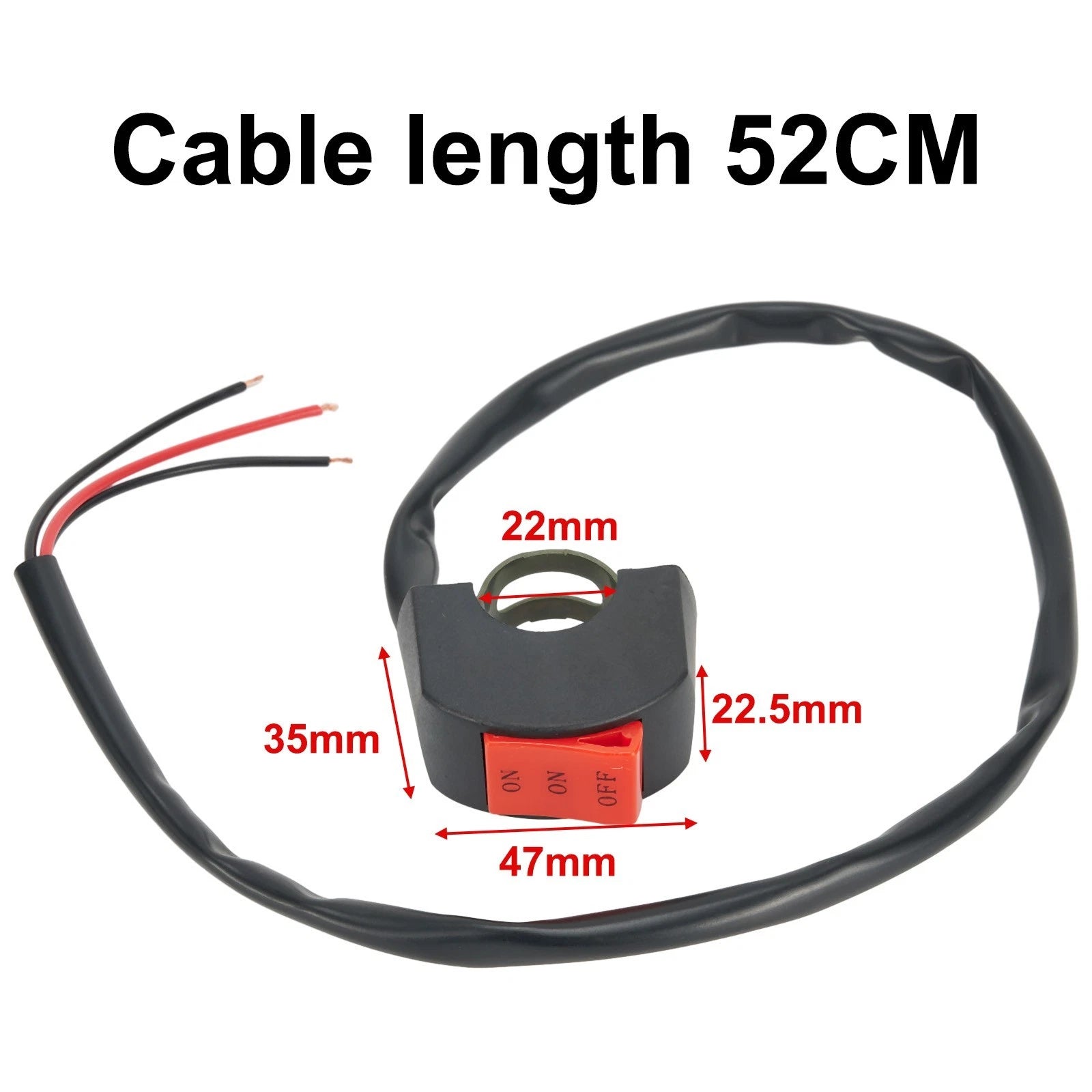 ON/OFF 22mm Motorcycle Handlebar Switch with LED