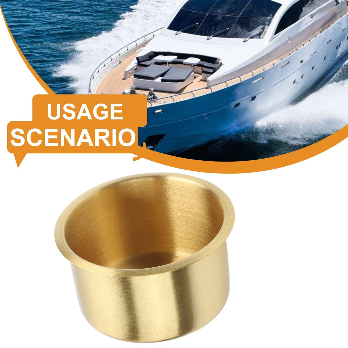 Gold Plated Recessed Beverage Holder for RVs Trailers Sofas Game Tables