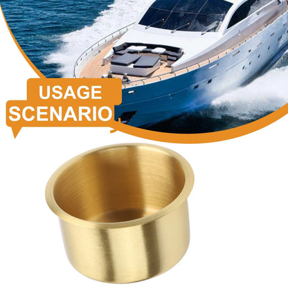 Gold Plated Recessed Beverage Holder for RVs Trailers Sofas Game Tables