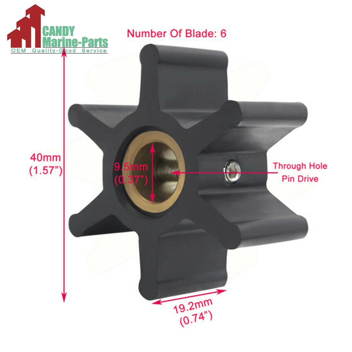 Yanmar Marine Diesel Impeller for Yanmar (104211-42071, 104211-42070, 104211-42090)