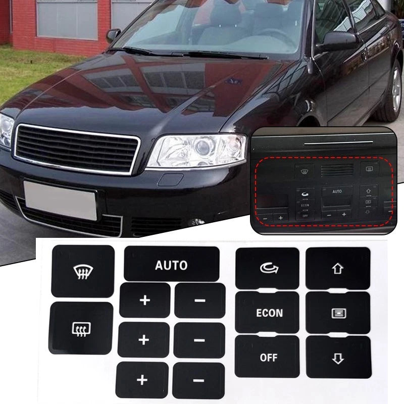 A/C Button Repair Kit for Audi A6 C5 (1997–2004) with Stickers