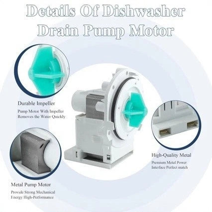Dishwasher Drain Pump Motor 120V Replacement for