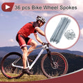 Bicycle Spokes 114mm Galvanized Carbon Steel Set for 13G Wheel (36-Pack)
