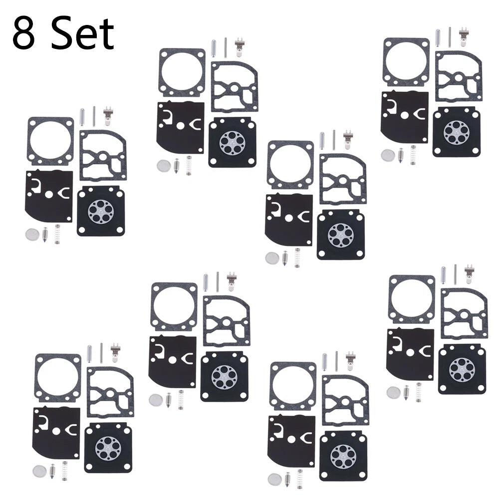 Set of 8 Carburetor Rebuild Kits for ZAMA RB-129 C1M-W26A C1M-W26B C1M-W26C