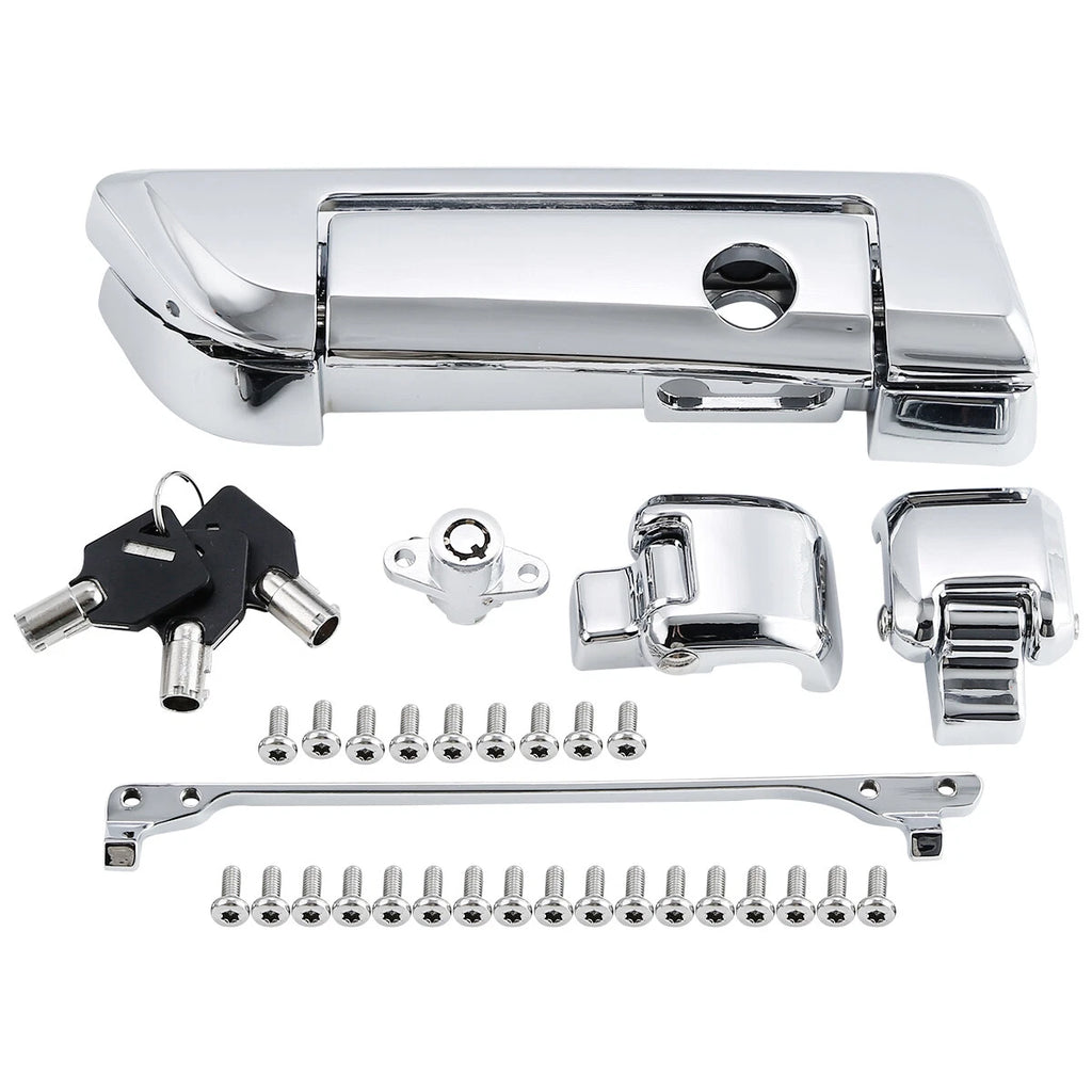 Chrome Trunk Latches Key Hinges for Harley Touring Electra Glide (2014–2024)