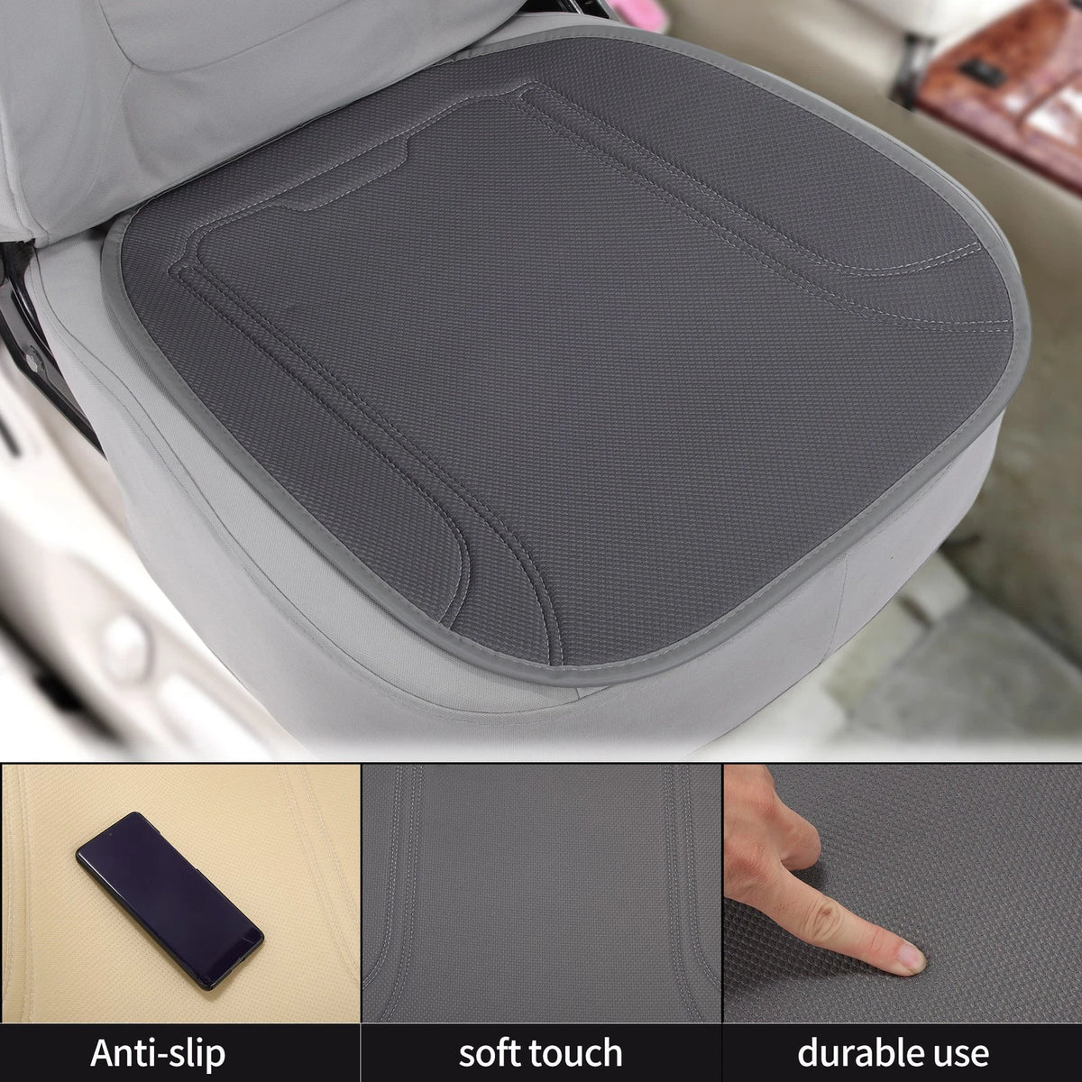 Car Bottom Seat Pad Cover for Universal Fit (1 Pcs) Dark Gray Polyester