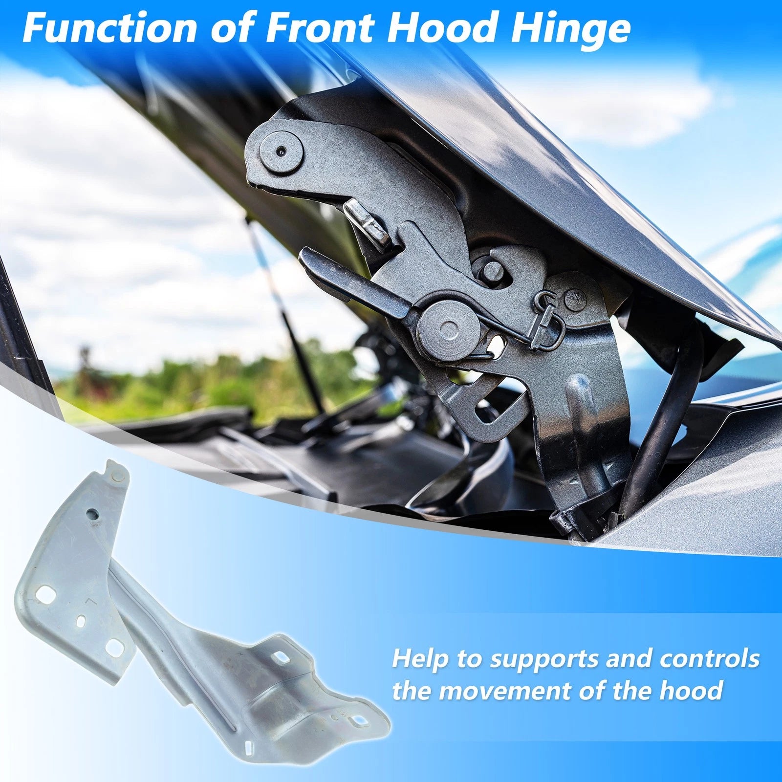 Front Left Right Hood Hinge Replacement for Ford Edge (2015–2024)