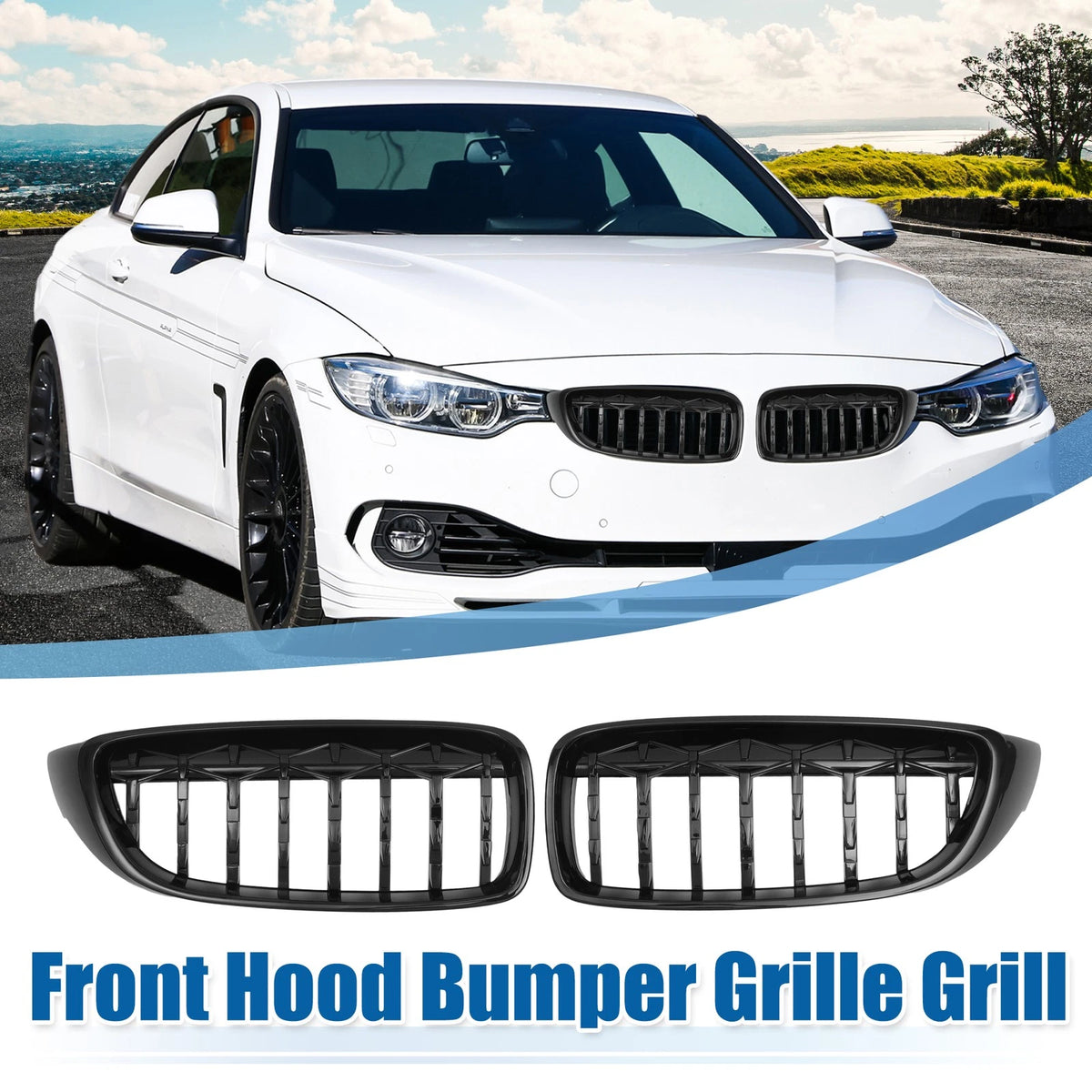 Hood Bumper Grille Pair Front for BMW 428i xDrive 430i xDrive (2014–2020)