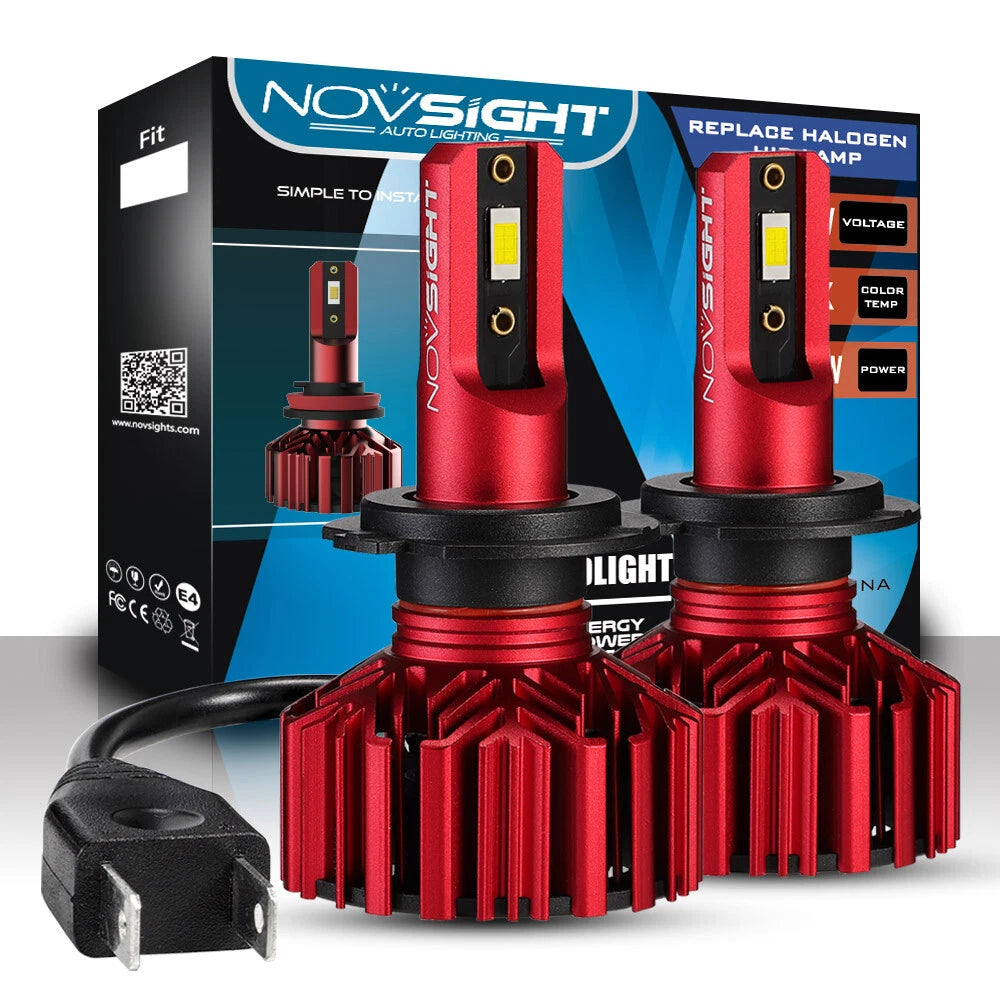 H7 LED Headlight Bulbs Kit for NOVSIGHT (5000LM, 6500K)