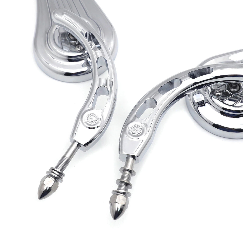 Chrome Raindrop Side Mirrors for Harley Softail (2018–2023)