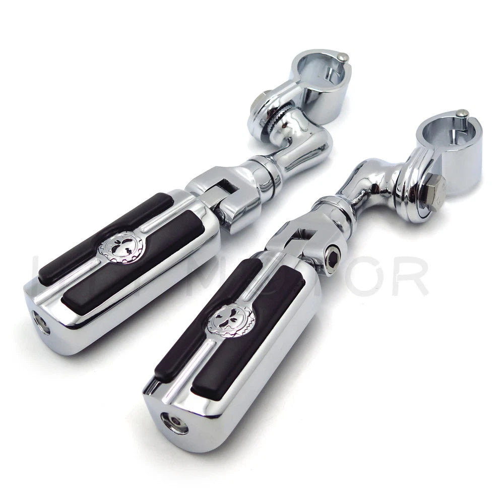 1 1/2" O-ring Crash Bar Engine Guard Highway Chrome Pegs Footpeg