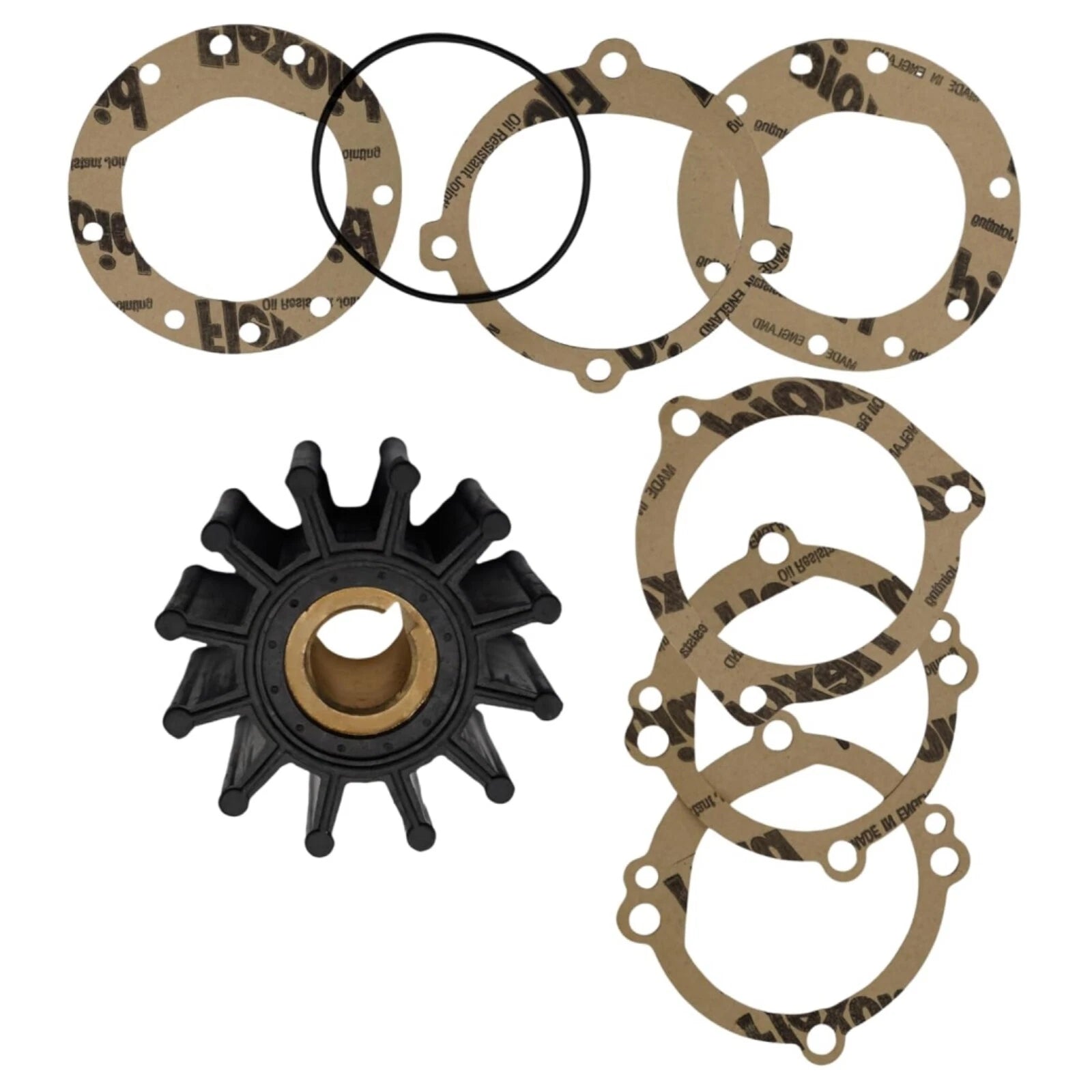 Water Pump Impeller Kit for Volvo (Sherwood 10615K, Jabsco 18948-0001, 09-702B)