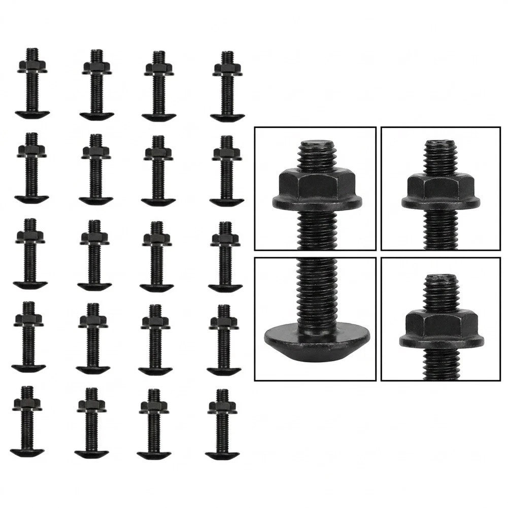 20 Pcs Black Mushroom Head Socket Screws M8 30mm 35mm for Automotive Use